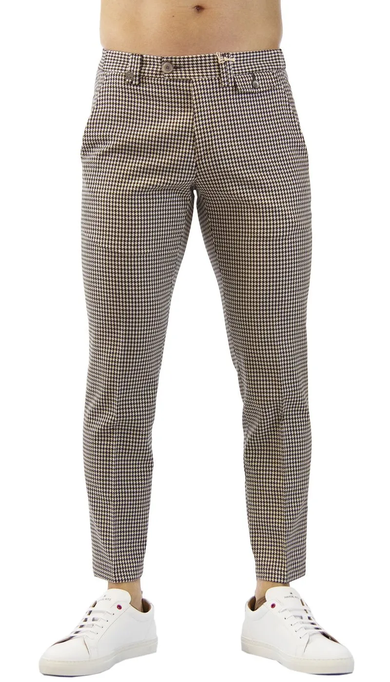 Havana & Co Pantalone in jersey di cotone a pied de poule. H7760_G5225Q