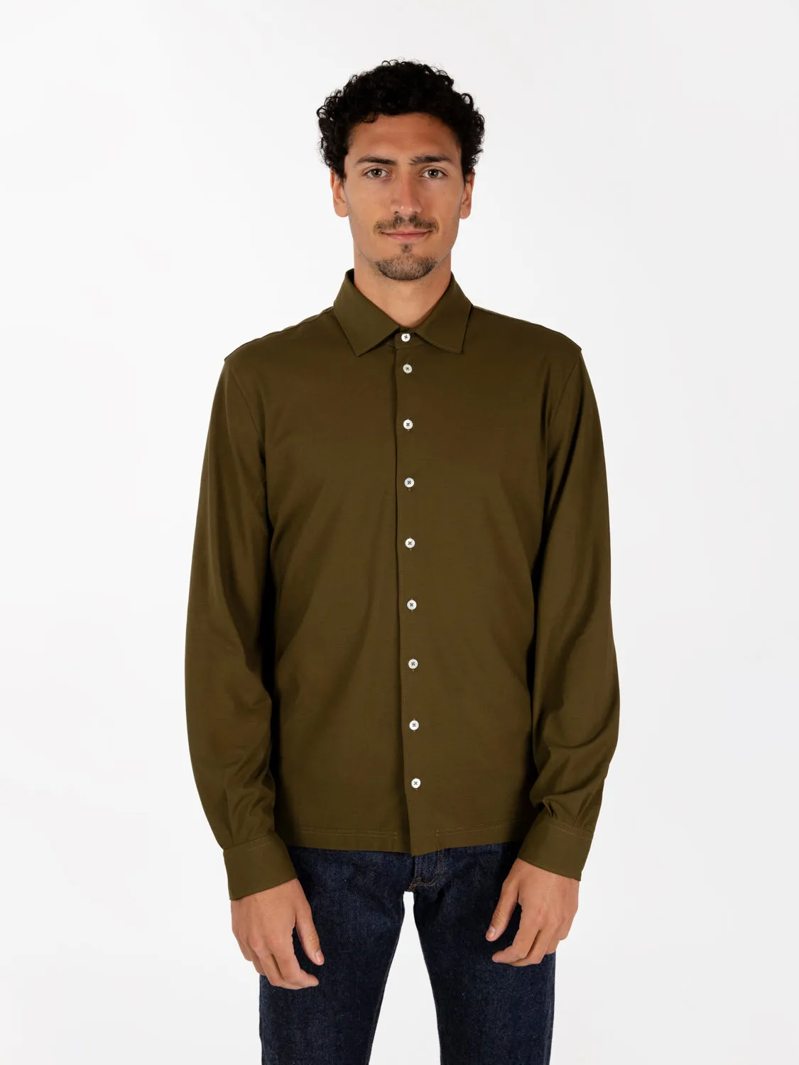 Camicia in jersey light military