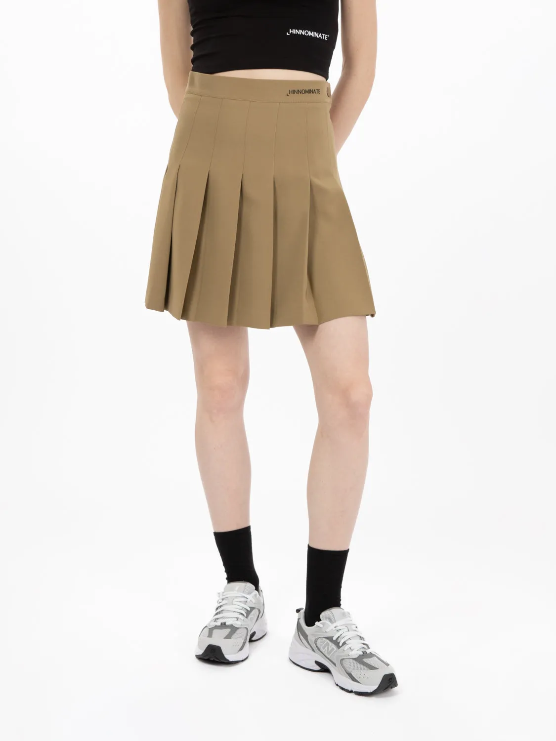 Gonna plissettata logo lettering cortez