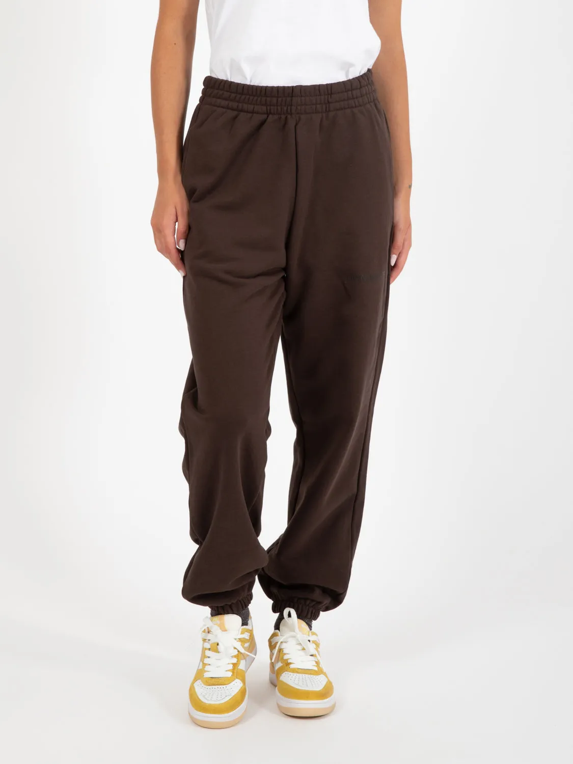 Jogger in felpa con stampa moro