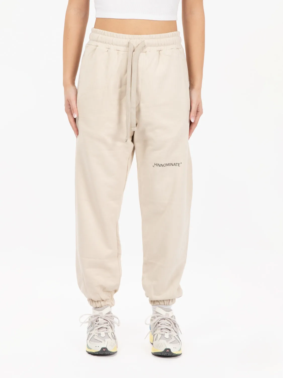 Joggers in felpa beige sand