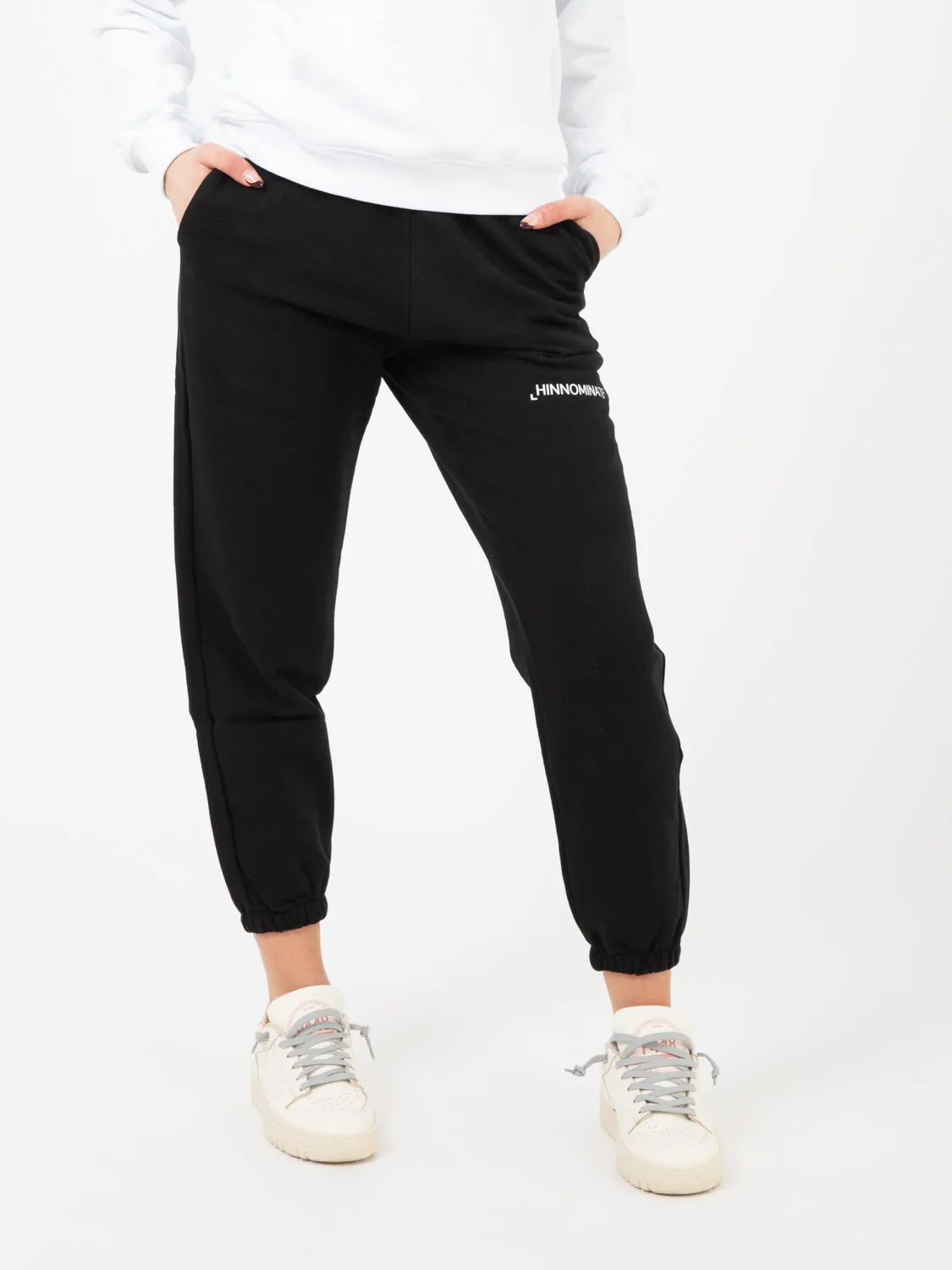 Joggers in felpa con stampa nero