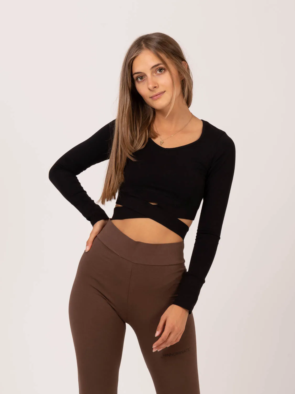Maglietta crop nera