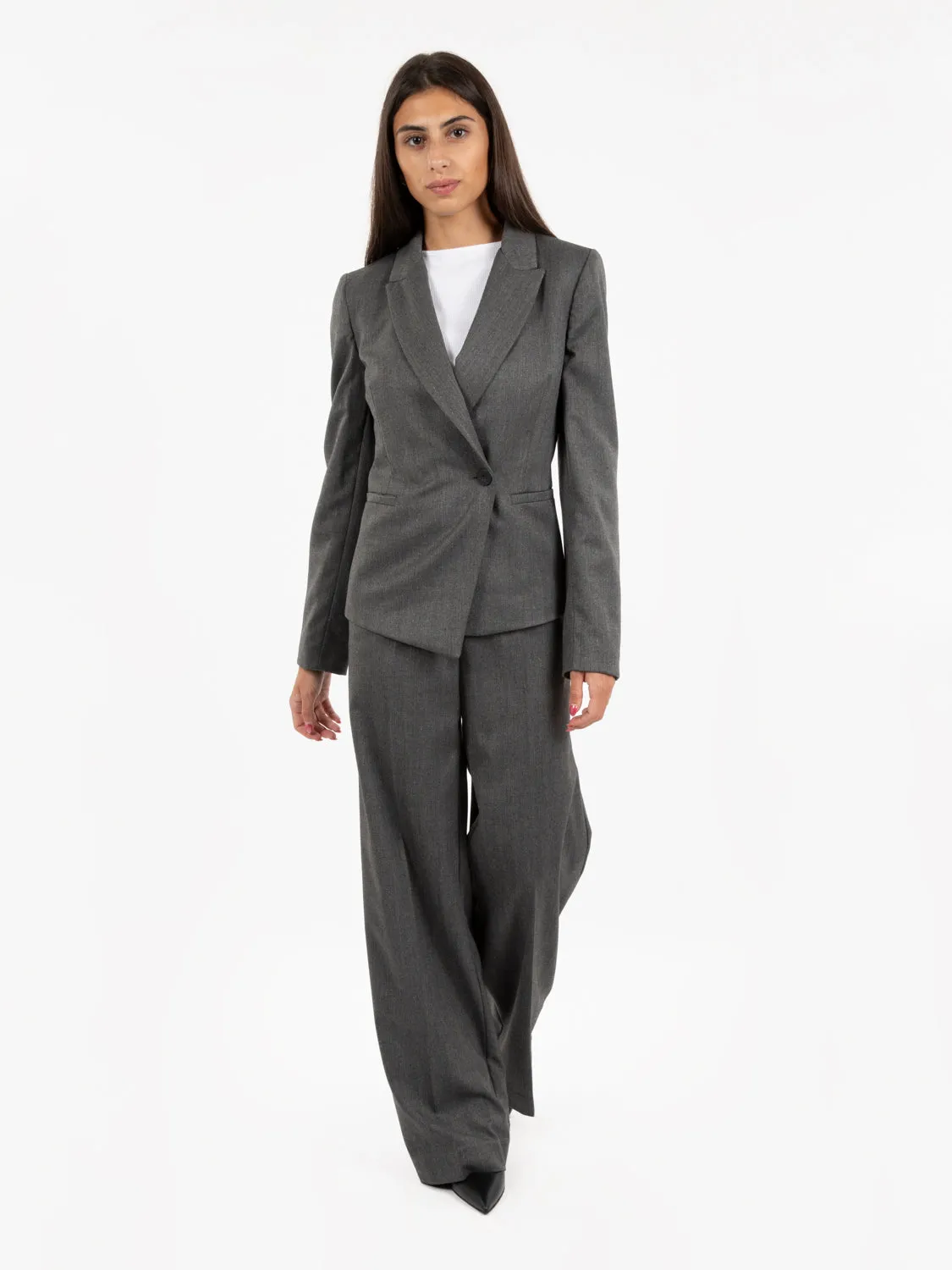 Pantaloni larghi motivo spinato antracite