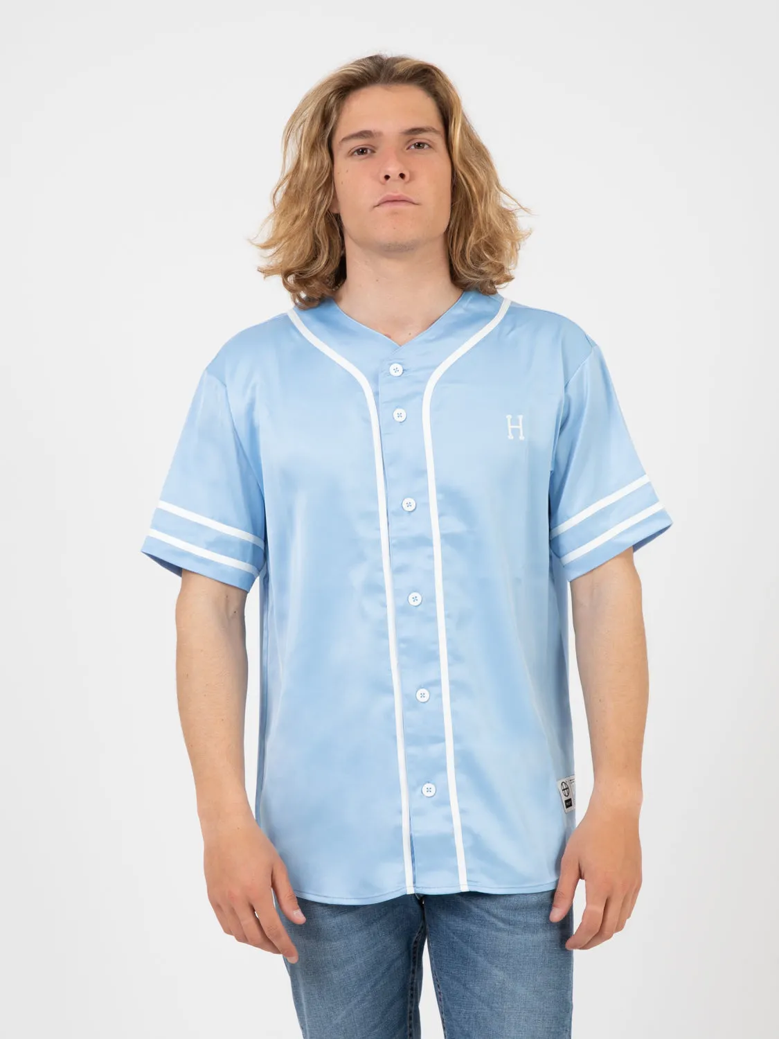 Community hand baseball jersey sky
