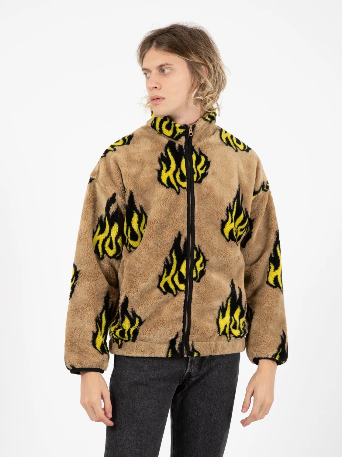 Pile Flamin Zip Sherpa fleece oatmel