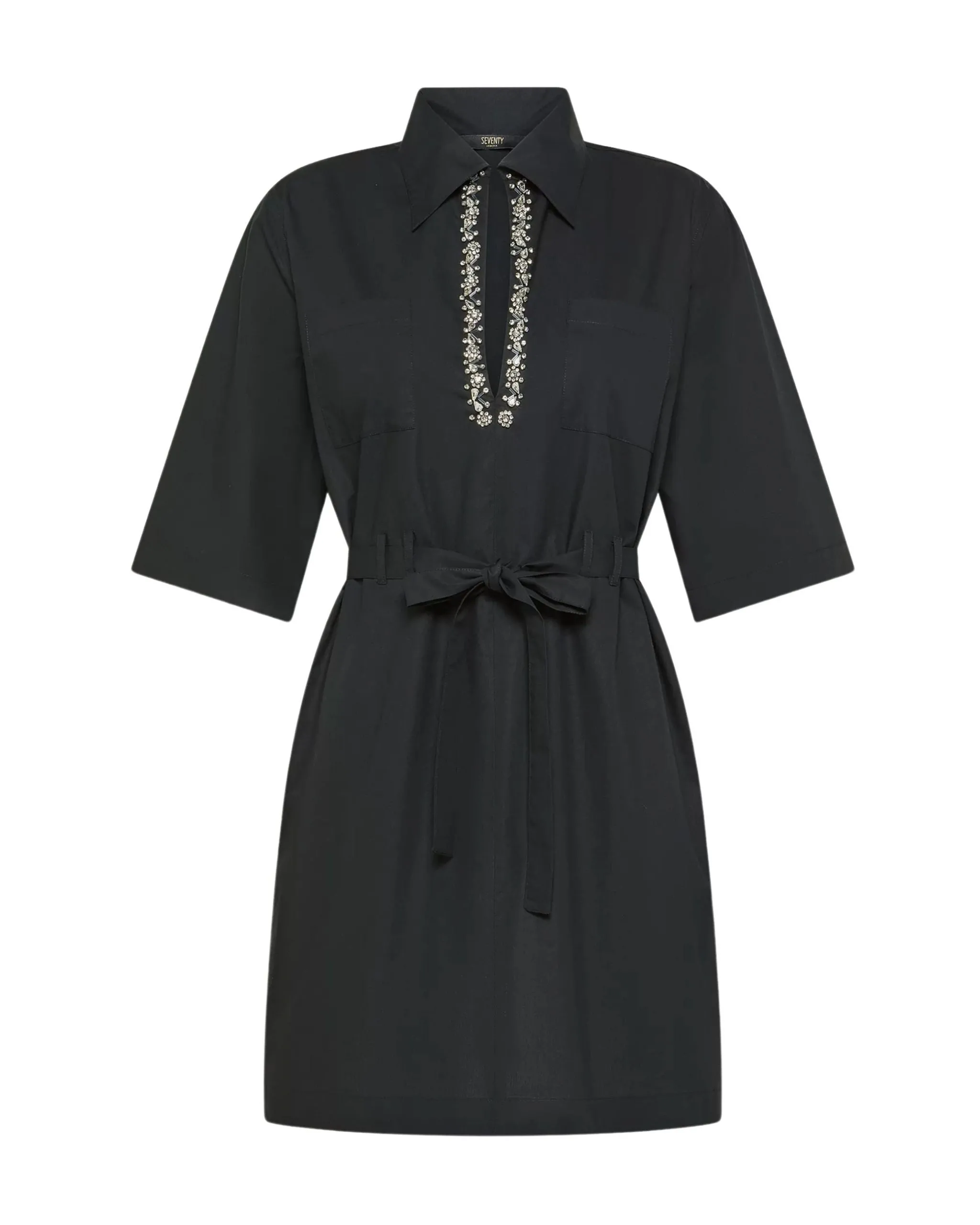 Seventy Abito in cotone con applicazioni