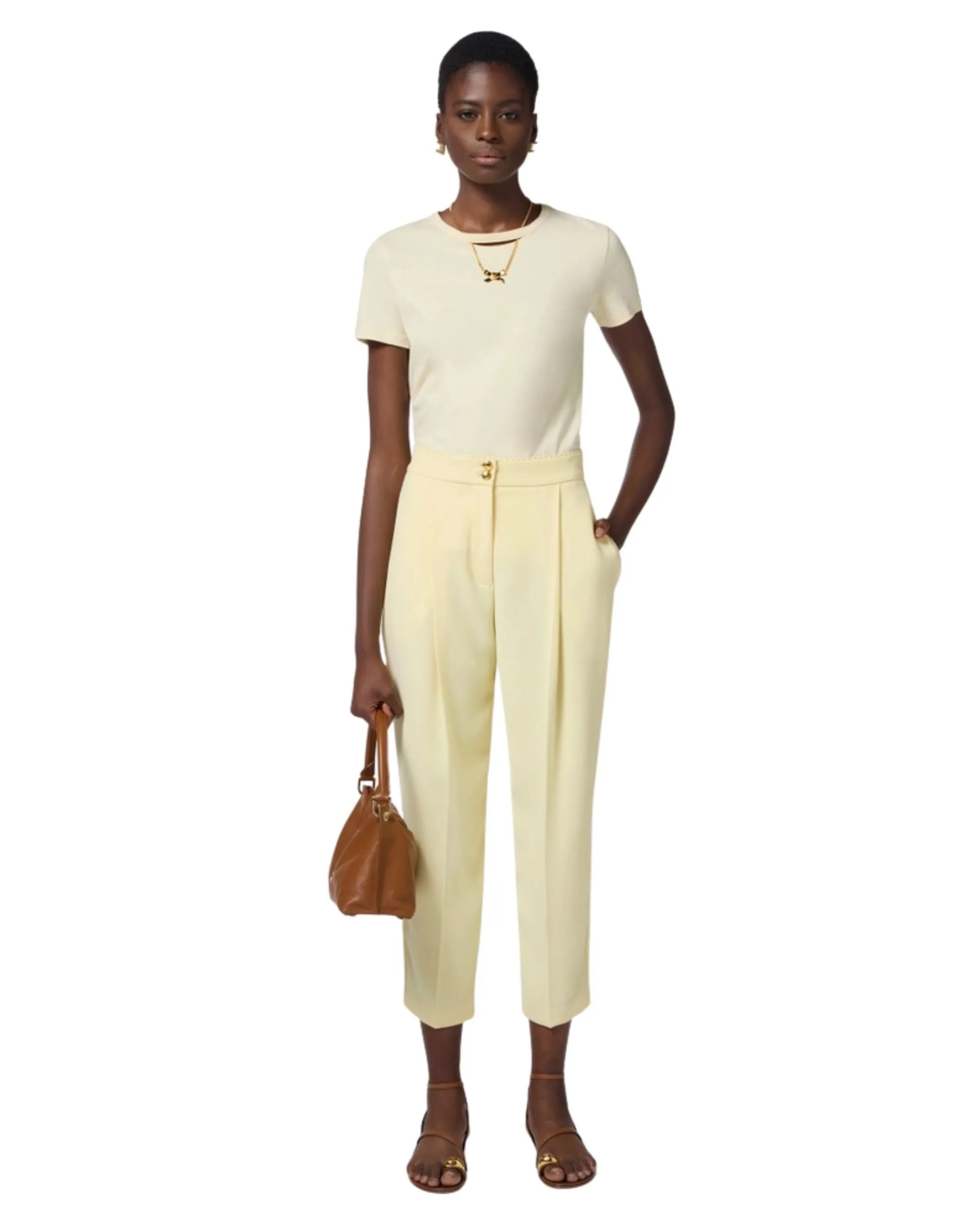 Elisabetta Franchi T-shirt in cotone con collana