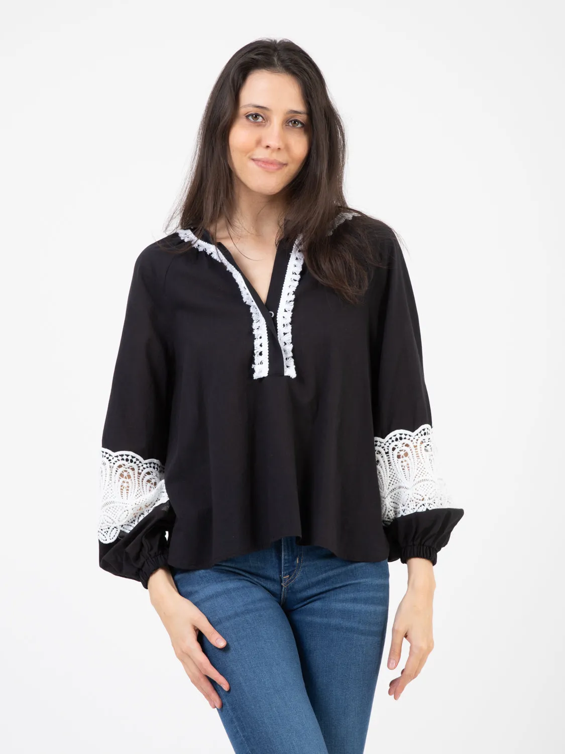 Camicia con decori nera