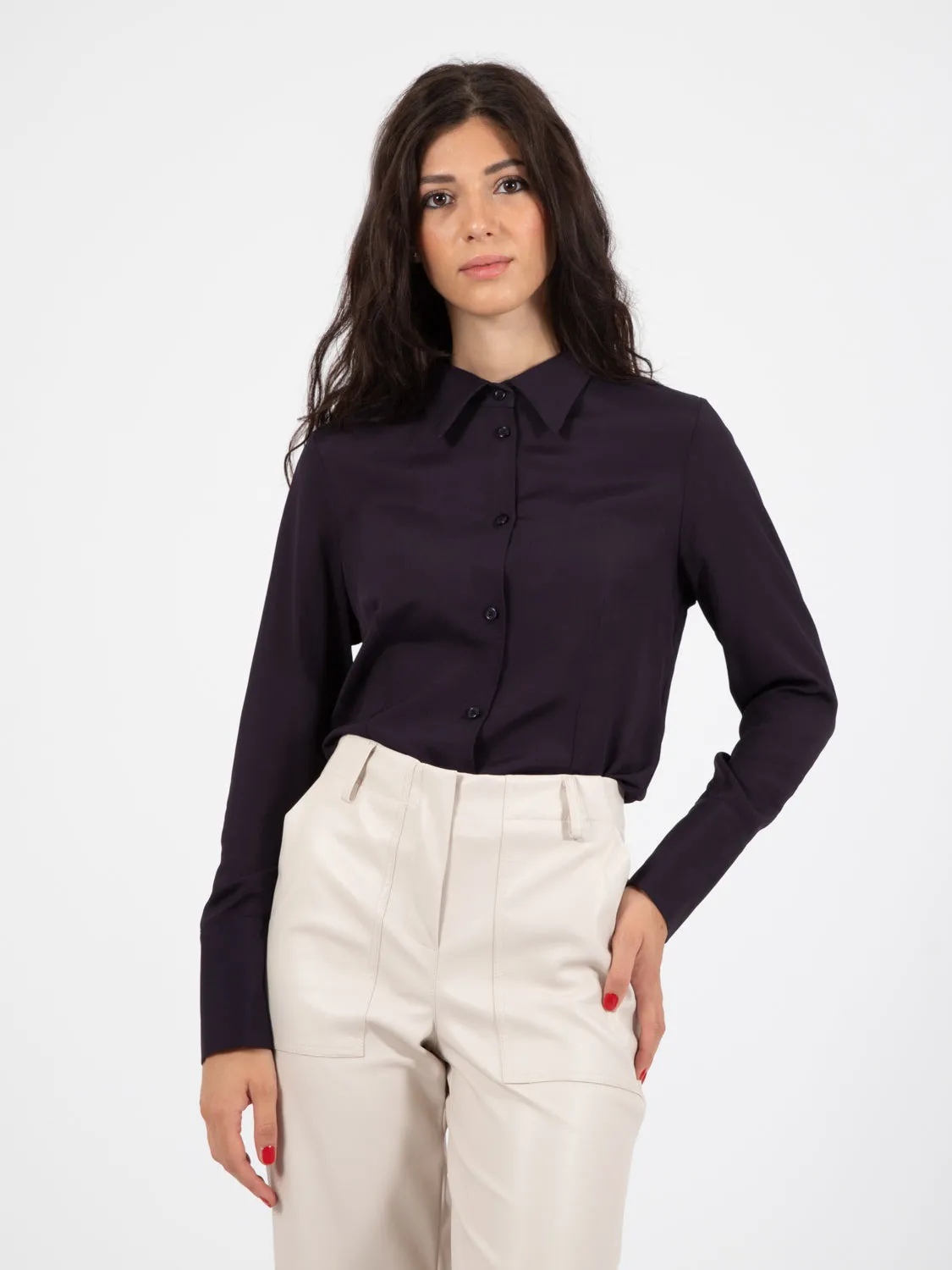 Camicia fluida blu