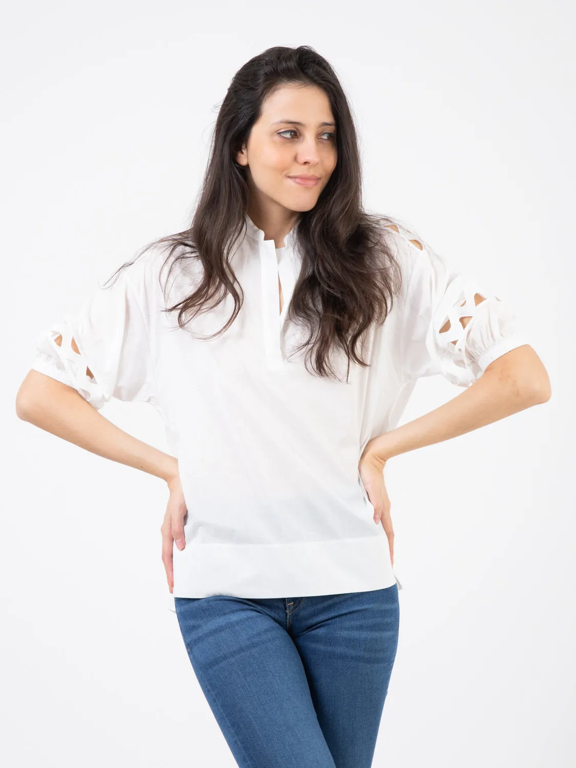 Camicia manica corta dettaglio cut out