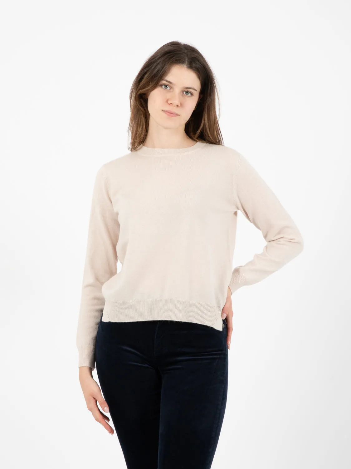 Maglione girocollo gesso