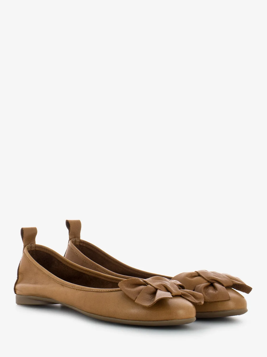 Ballerine fiocco in nappa cuoio