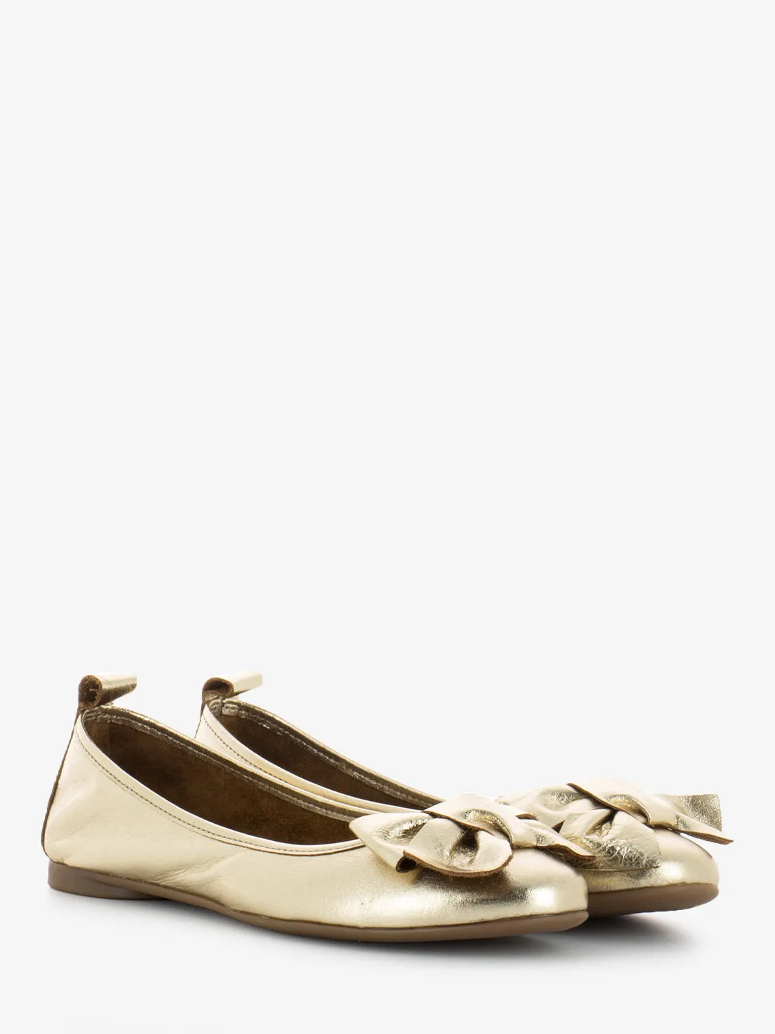 Ballerine fiocco in nappa light gold