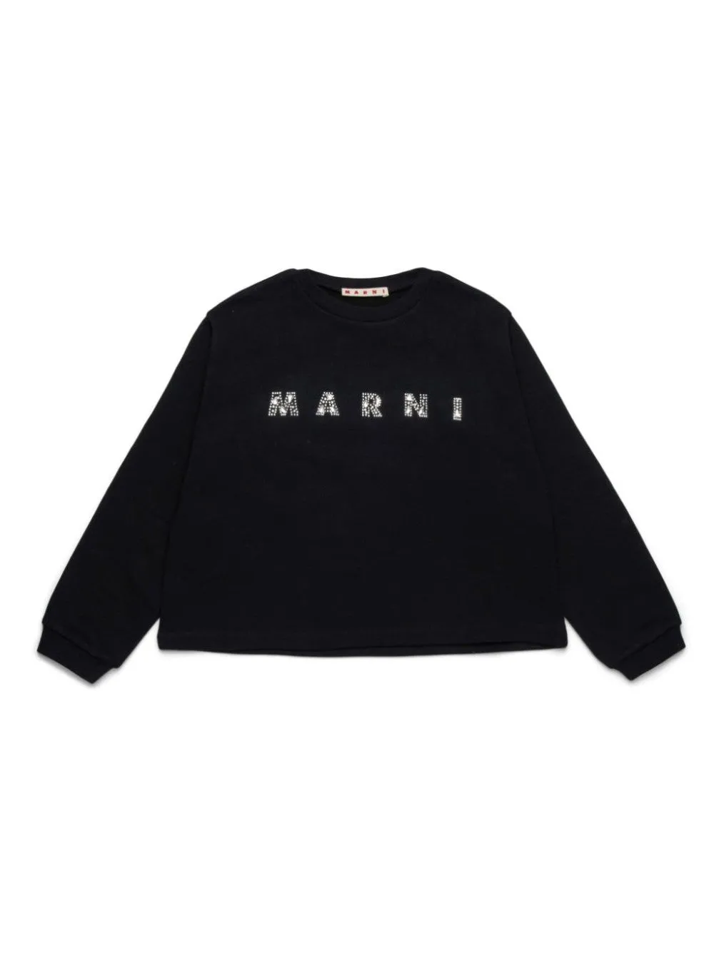 FELPA CROP CON LOGO DI STRASS