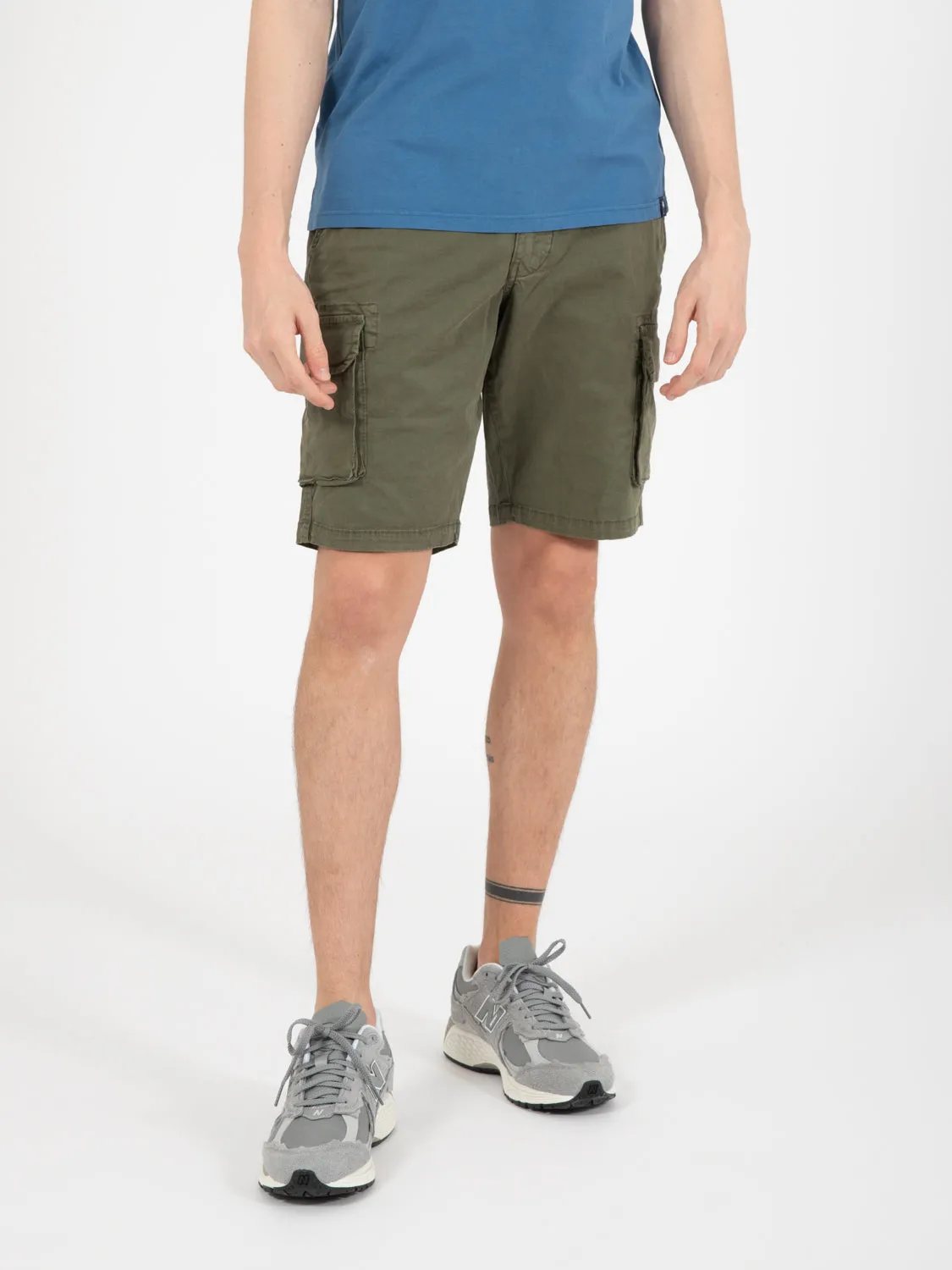 Bermuda cargo con tasche cotone verde