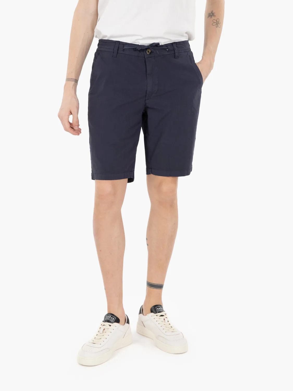 Bermuda chino popeline navy