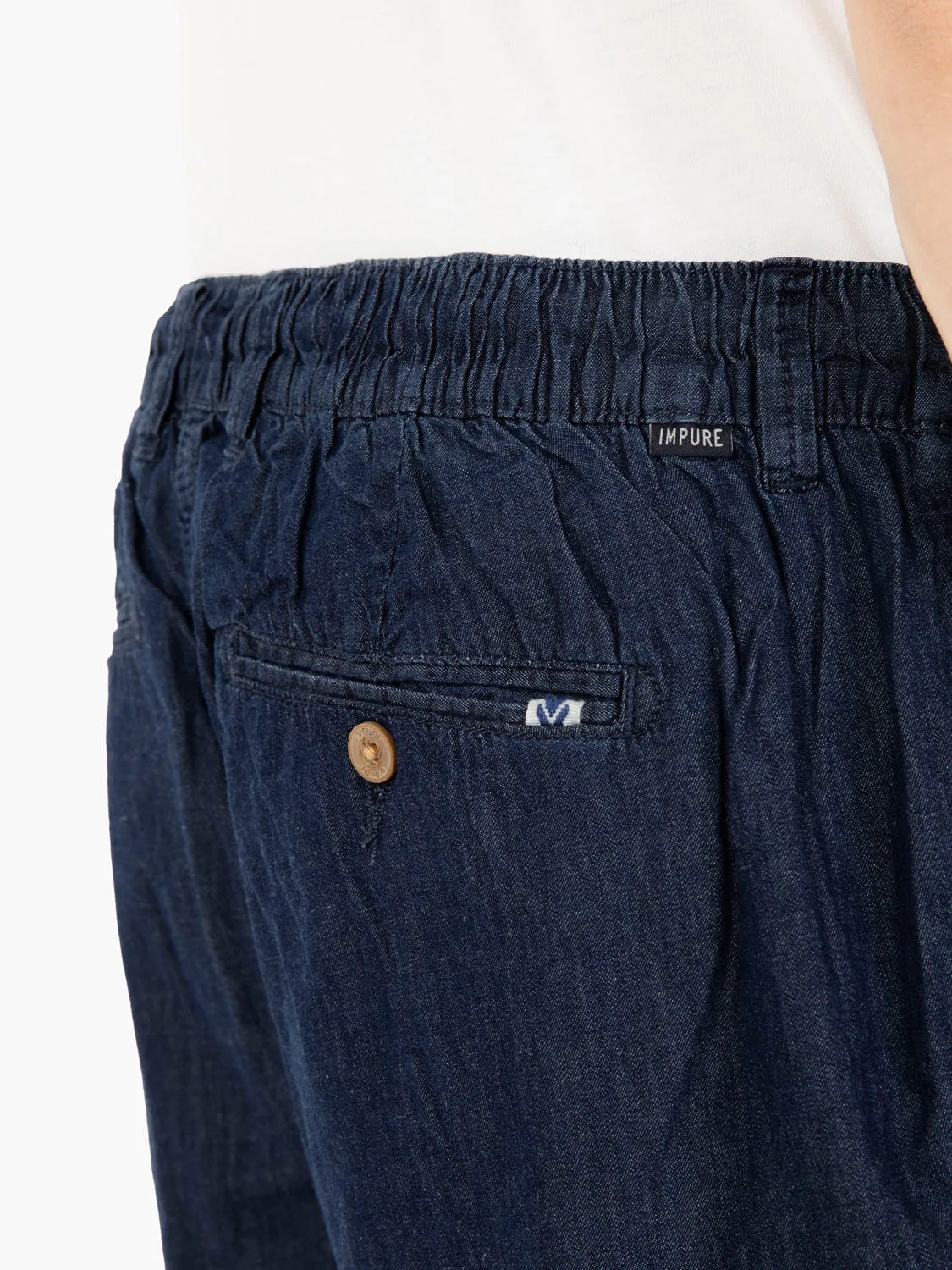 Bermuda short mixed linen blue