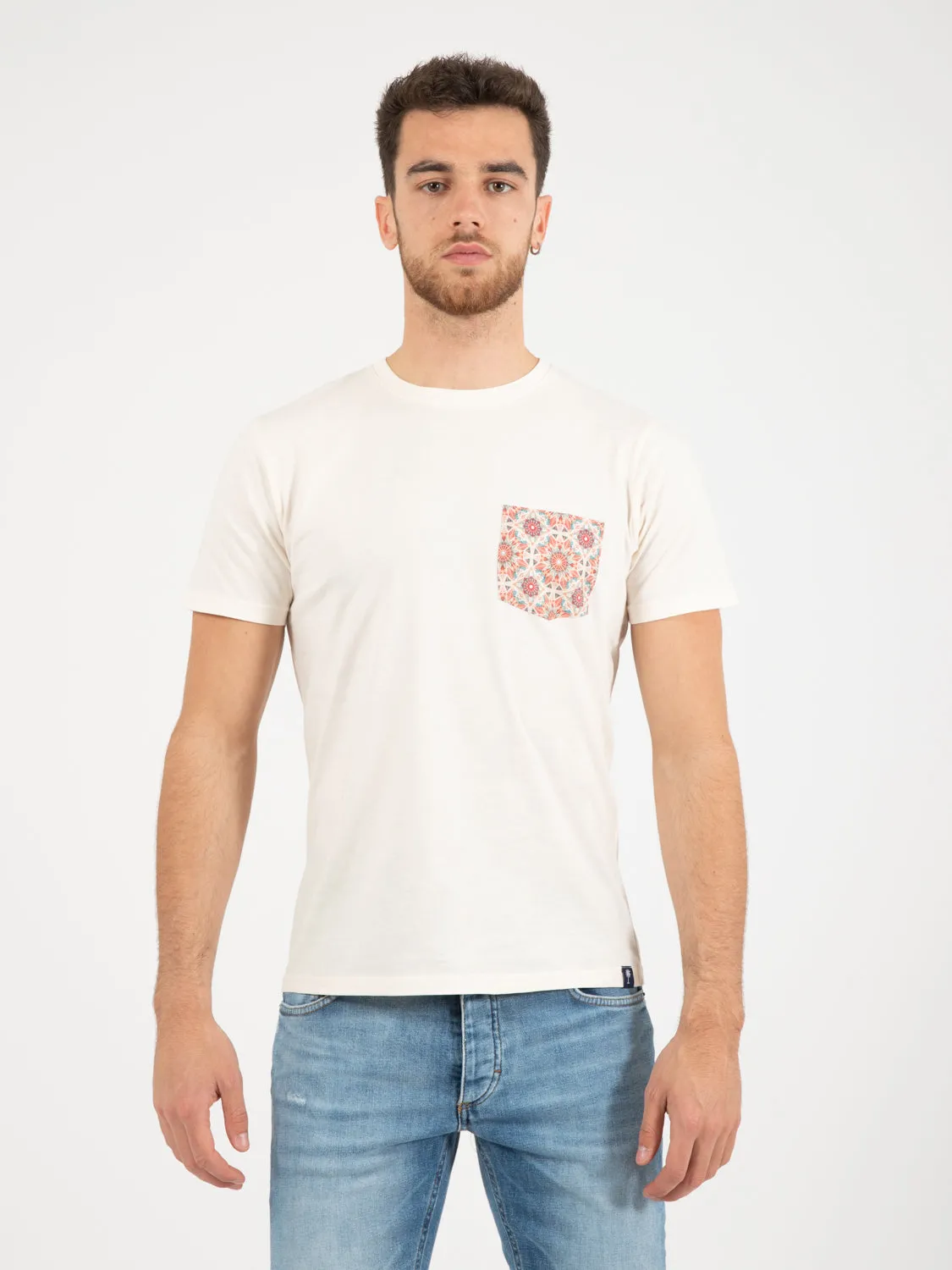T-shirt taschino fantasia bianco