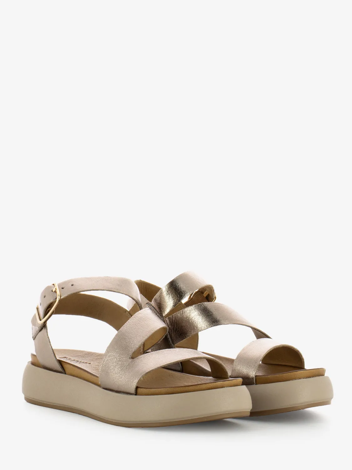 Sandali con platform metallic ash