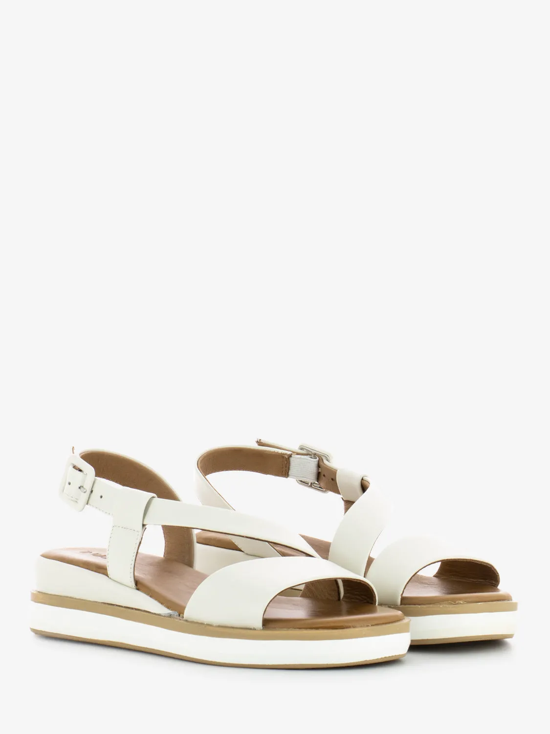 Sandali fascia obliqua bianco