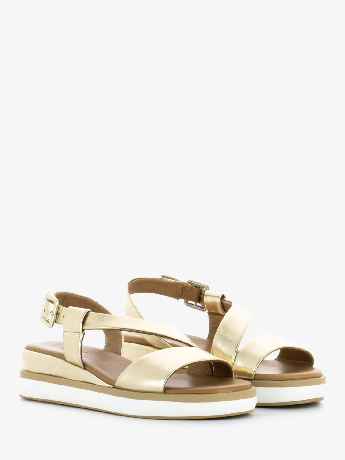 Sandali fascia obliqua gold