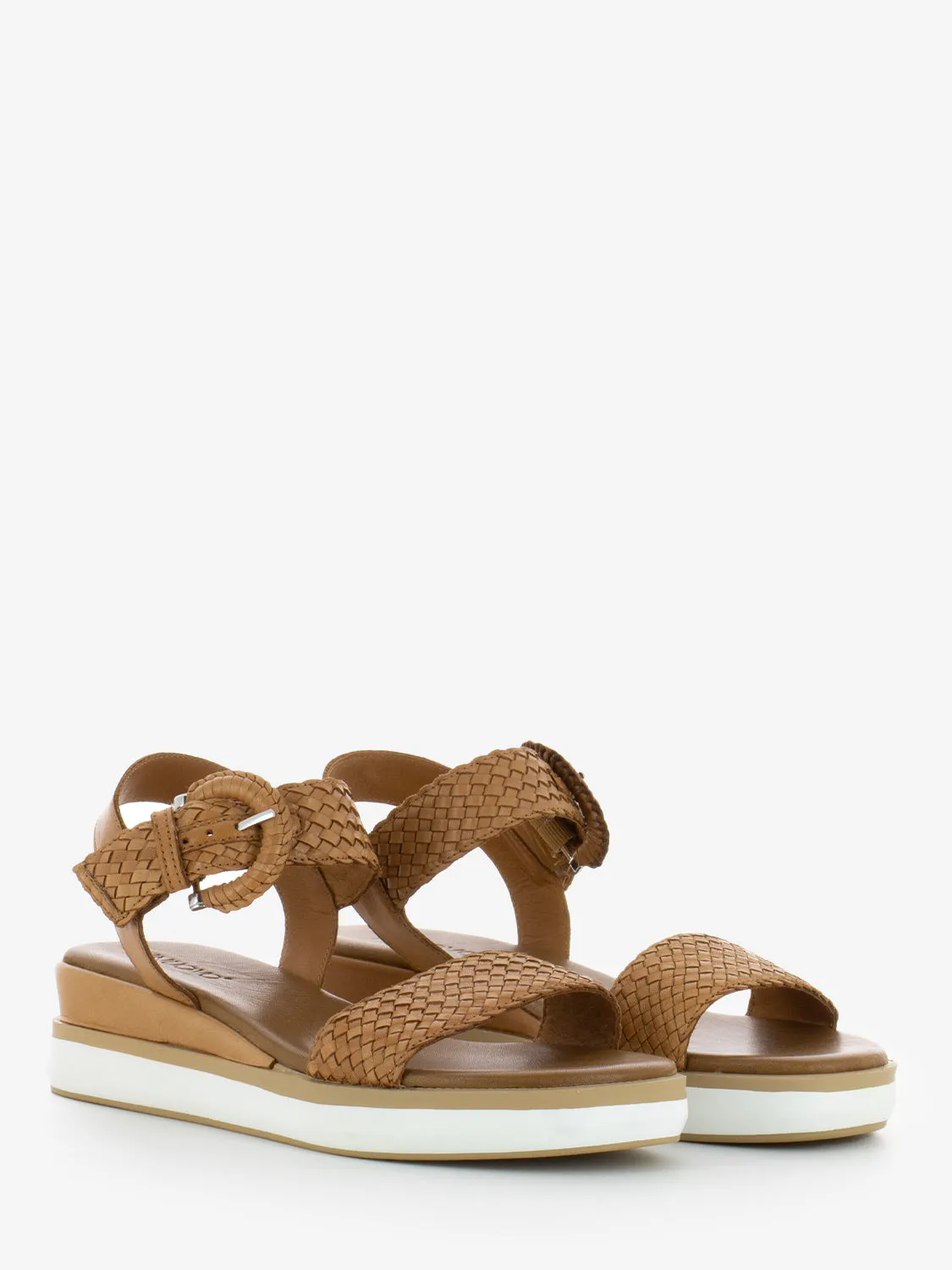 Sandali una fascia pelle intrecciata coconut