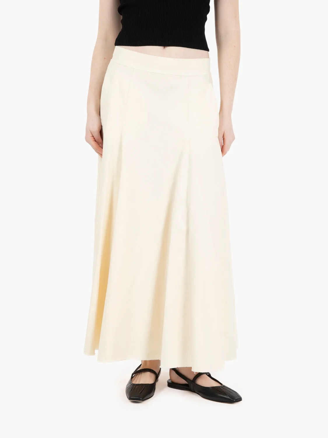 Gonna midi a ruota latte