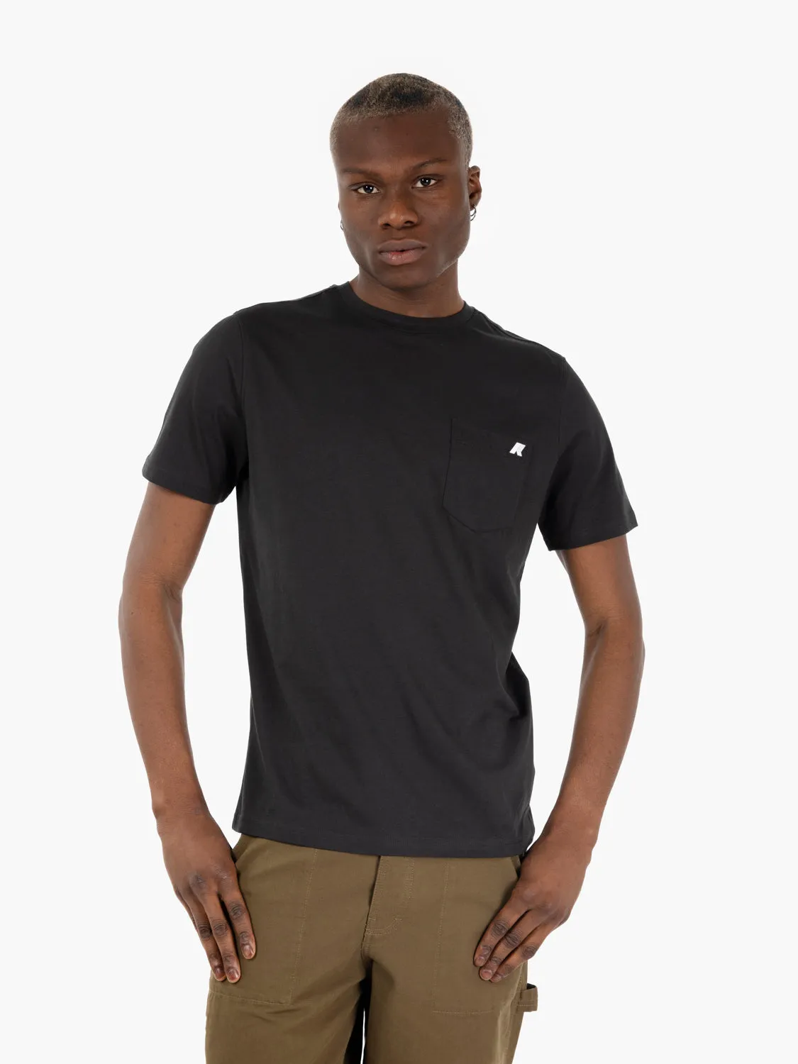 T-shirt Sigur jersey con tasca logata black pure