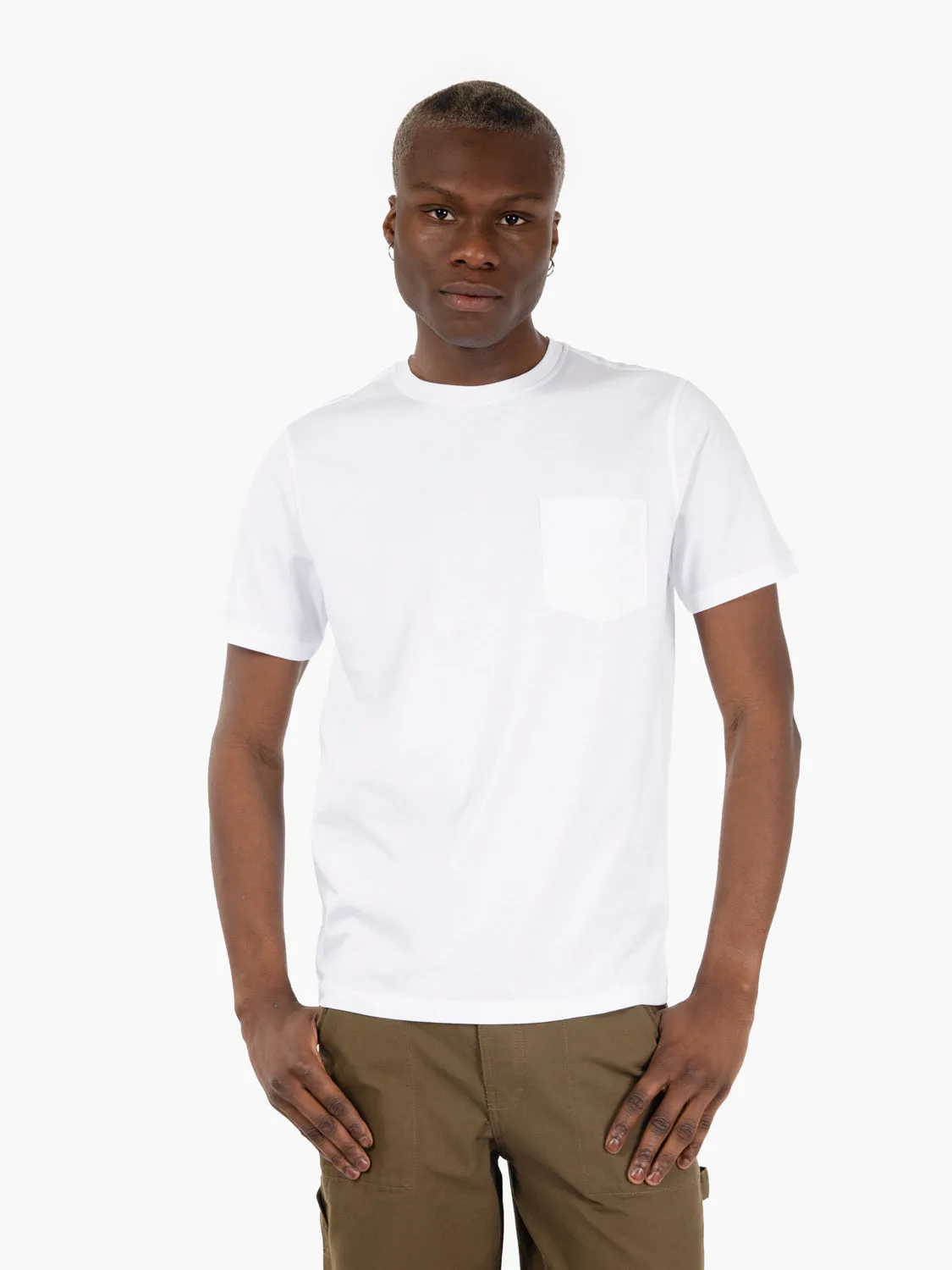 T-shirt Sigur jersey con tasca logata white