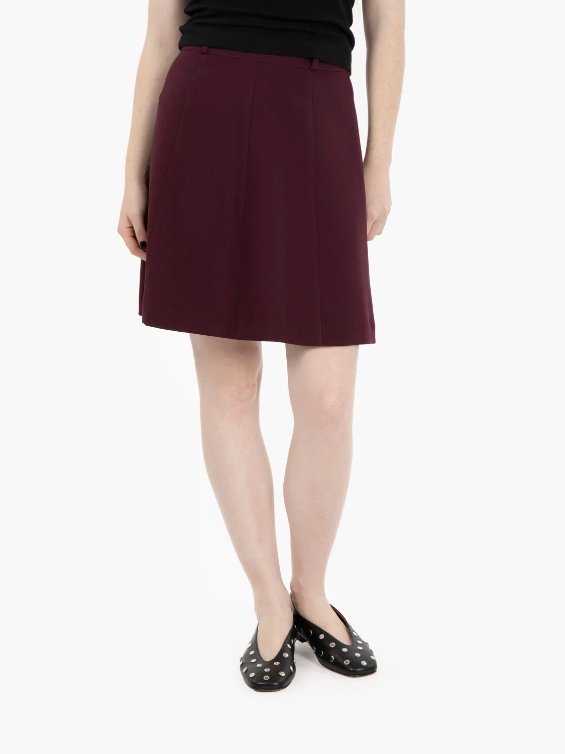 Gonna corta a ruota bordeaux