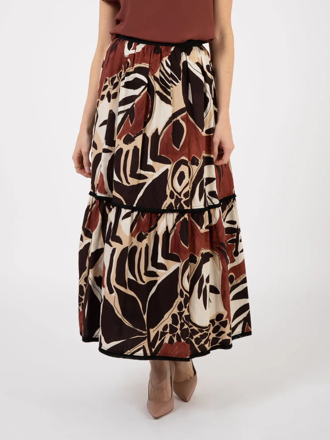 Gonna lunga fantasia bruciato