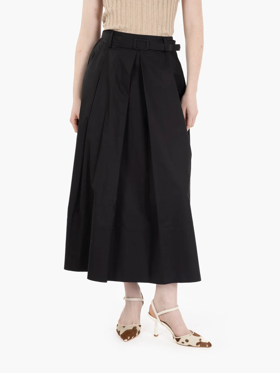 Gonna lunga in cotone nera