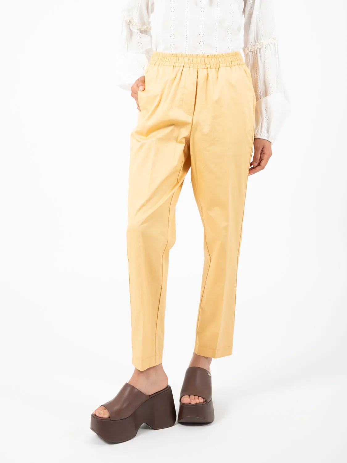 Jogger crop cotone oro
