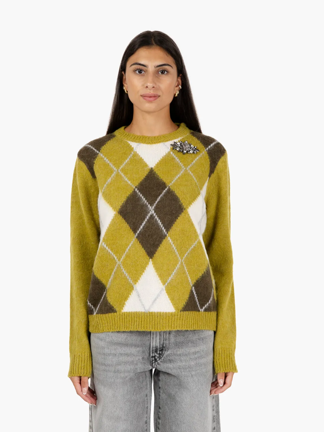 Maglione losanghe olio