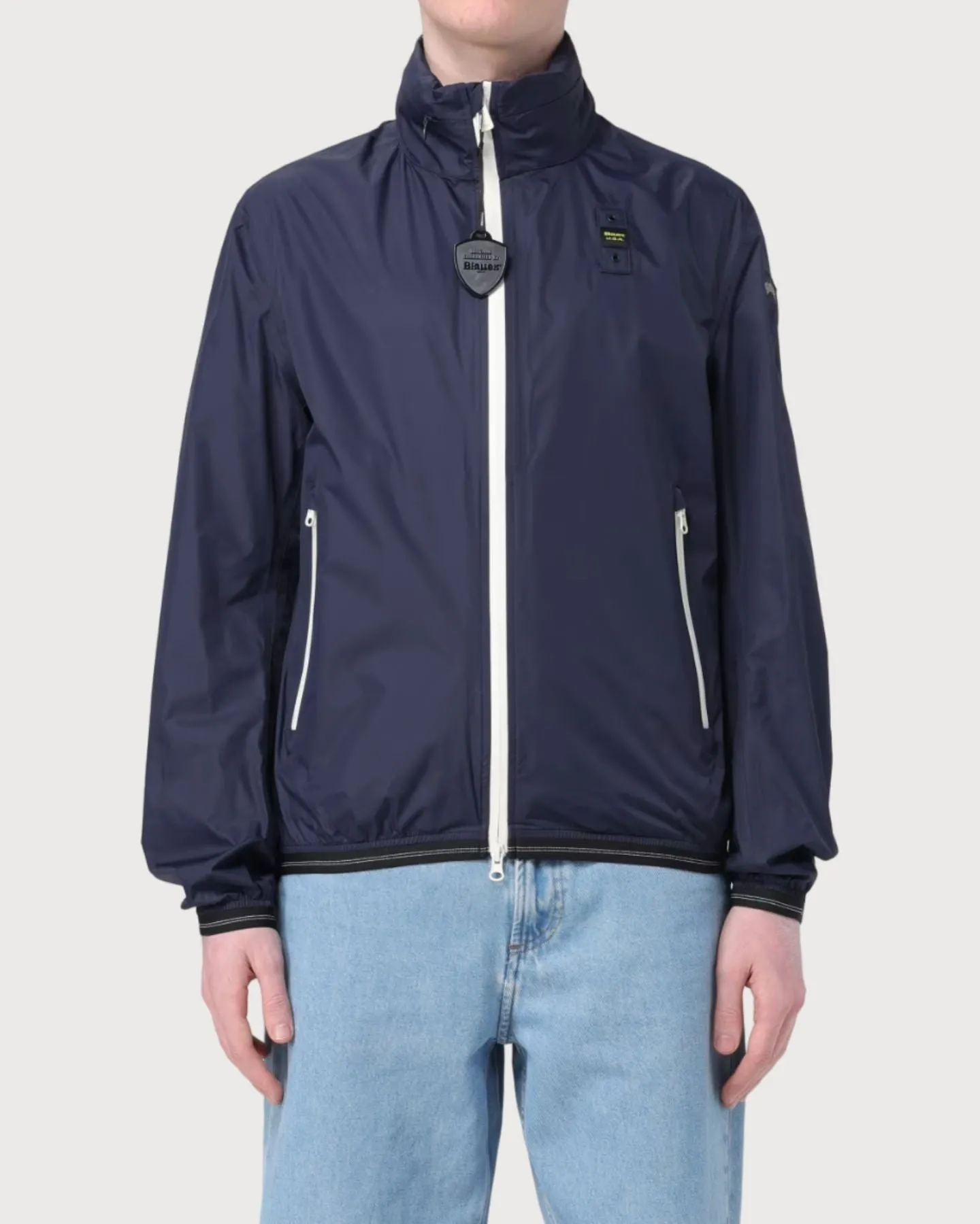 Blauer Giubbino Antivento Cappuccio Estraibile