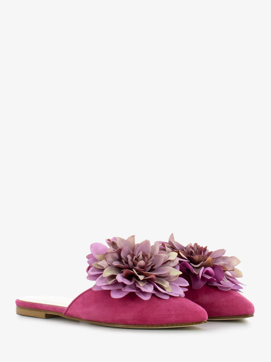Sabot suede fiore fuxia