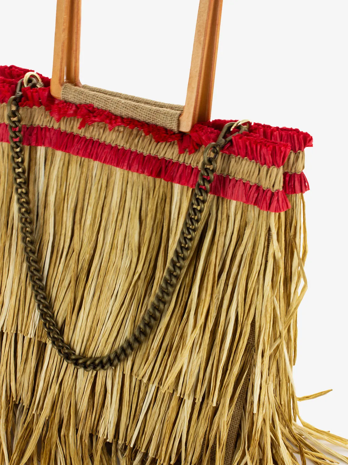 Borsa rafia Caipiroska media legno