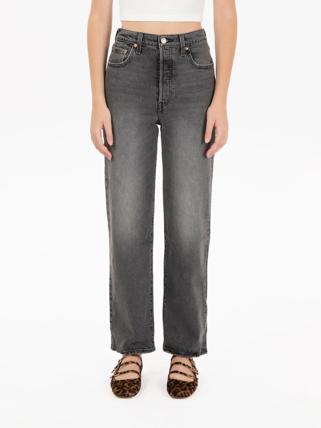 Ribcage straight ankle Black Worn