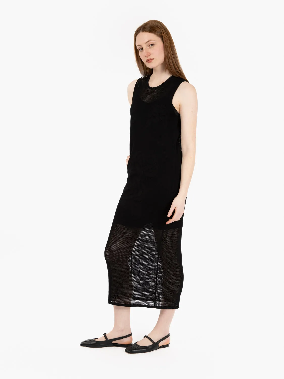 Abito in maglia con sottoveste nero