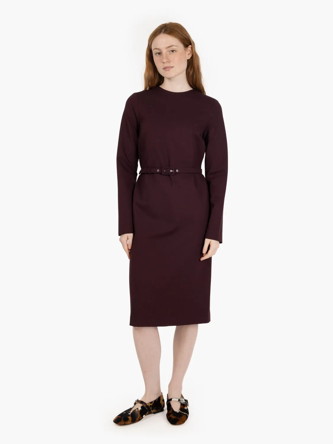 Abito midi Natalie bacca d'uva