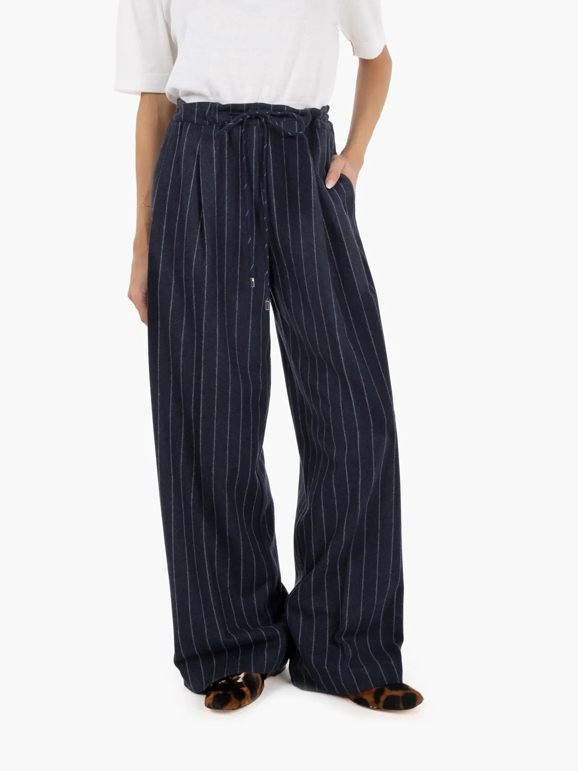 Pantaloni gessati Raymond notte