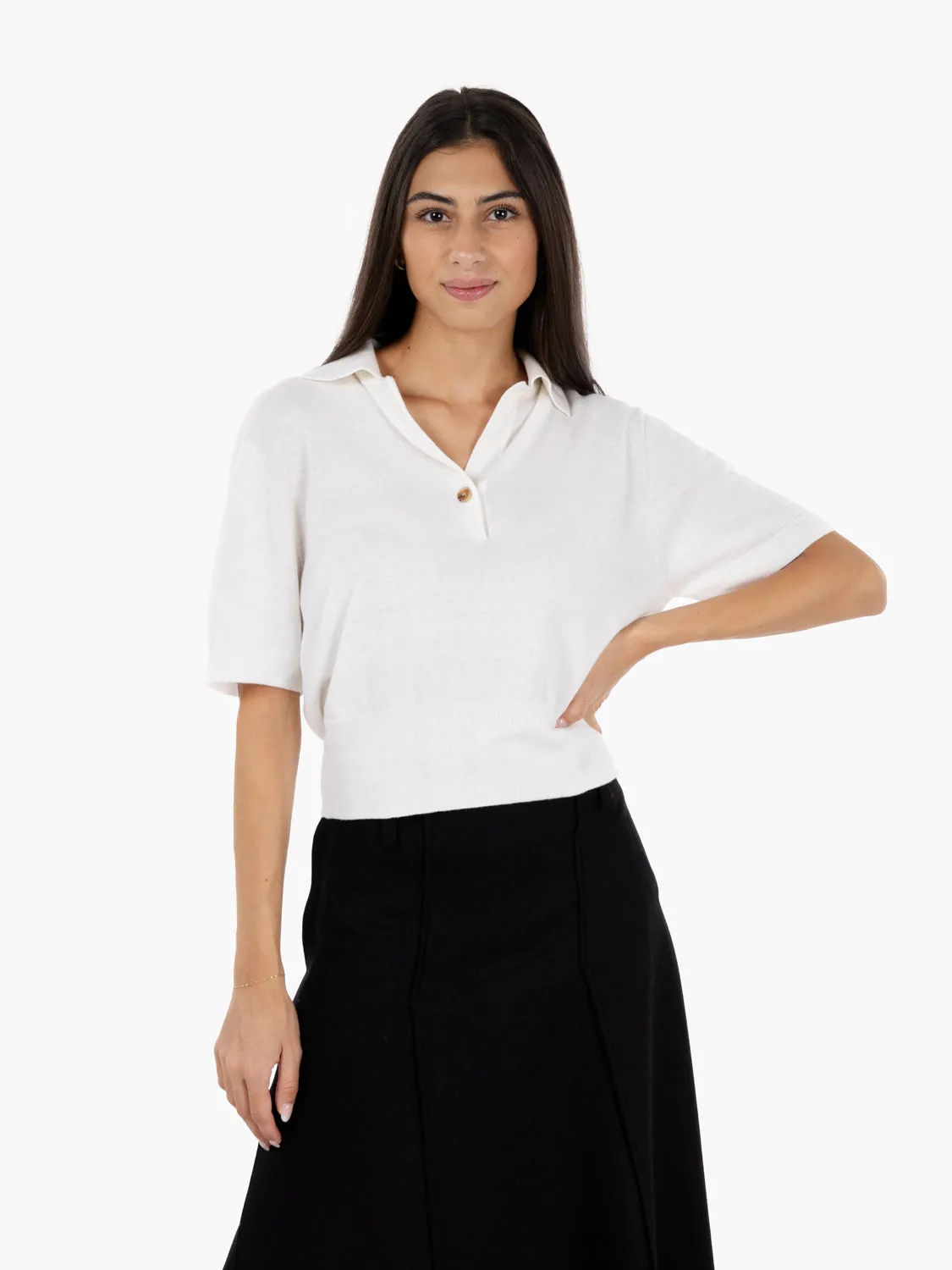 Polo in maglia Sally pomice