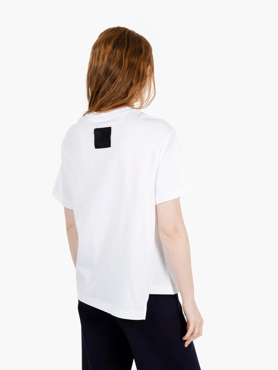 T-shirt Dalila asimmetrica bianca