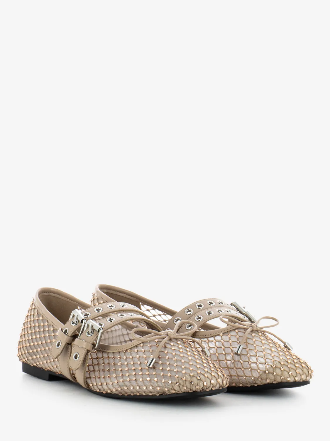Ballerine Misty con strass nude