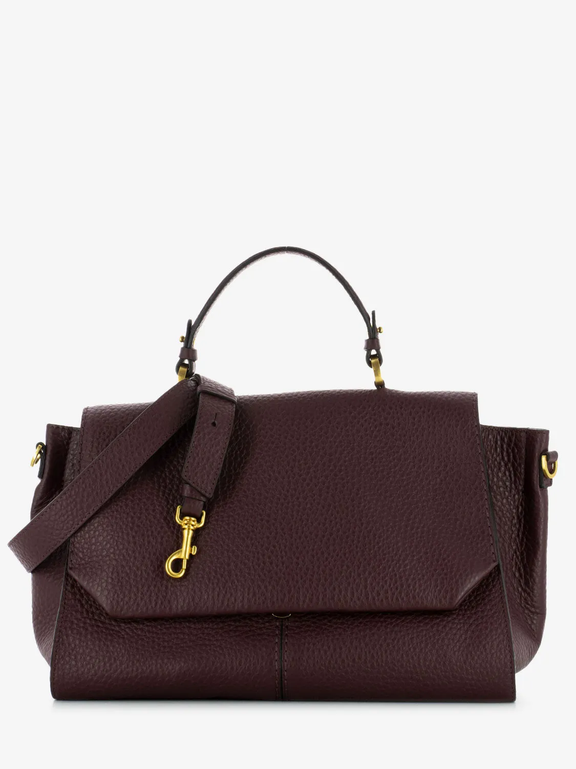 Borsa a mano Muriel in pelle burgundy