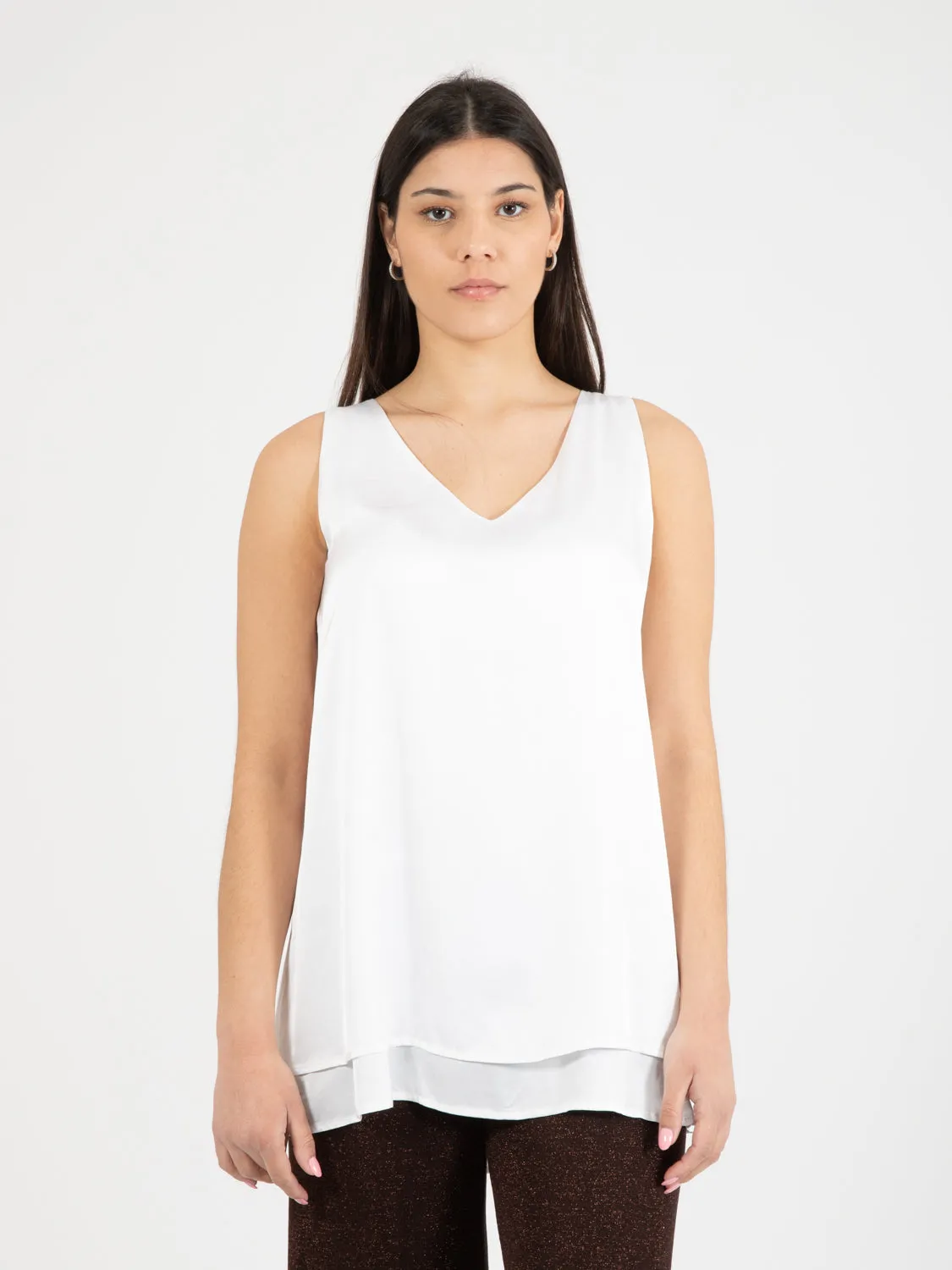 Canotta doppiata bianca