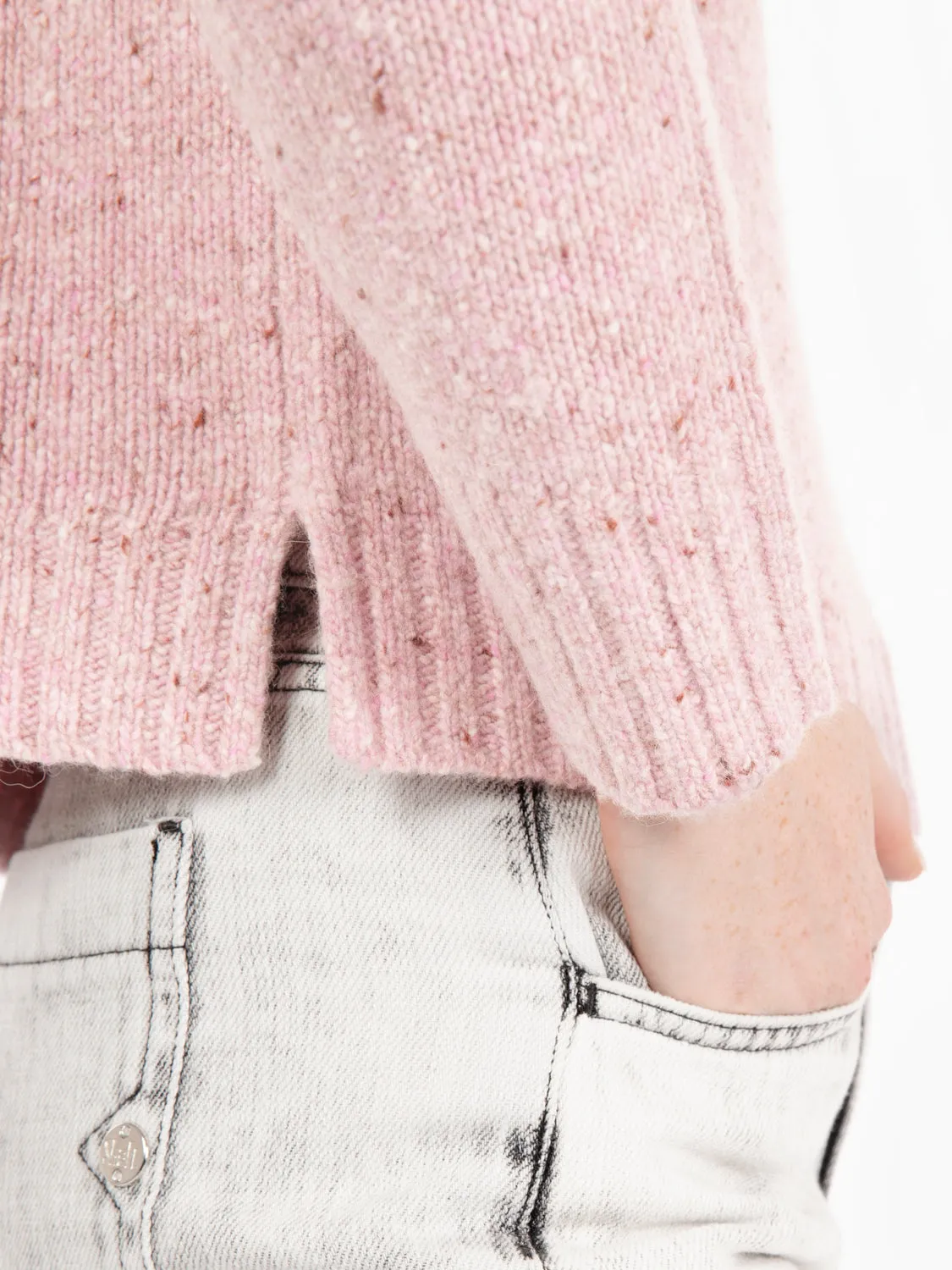 Maglione girocollo melange lilla