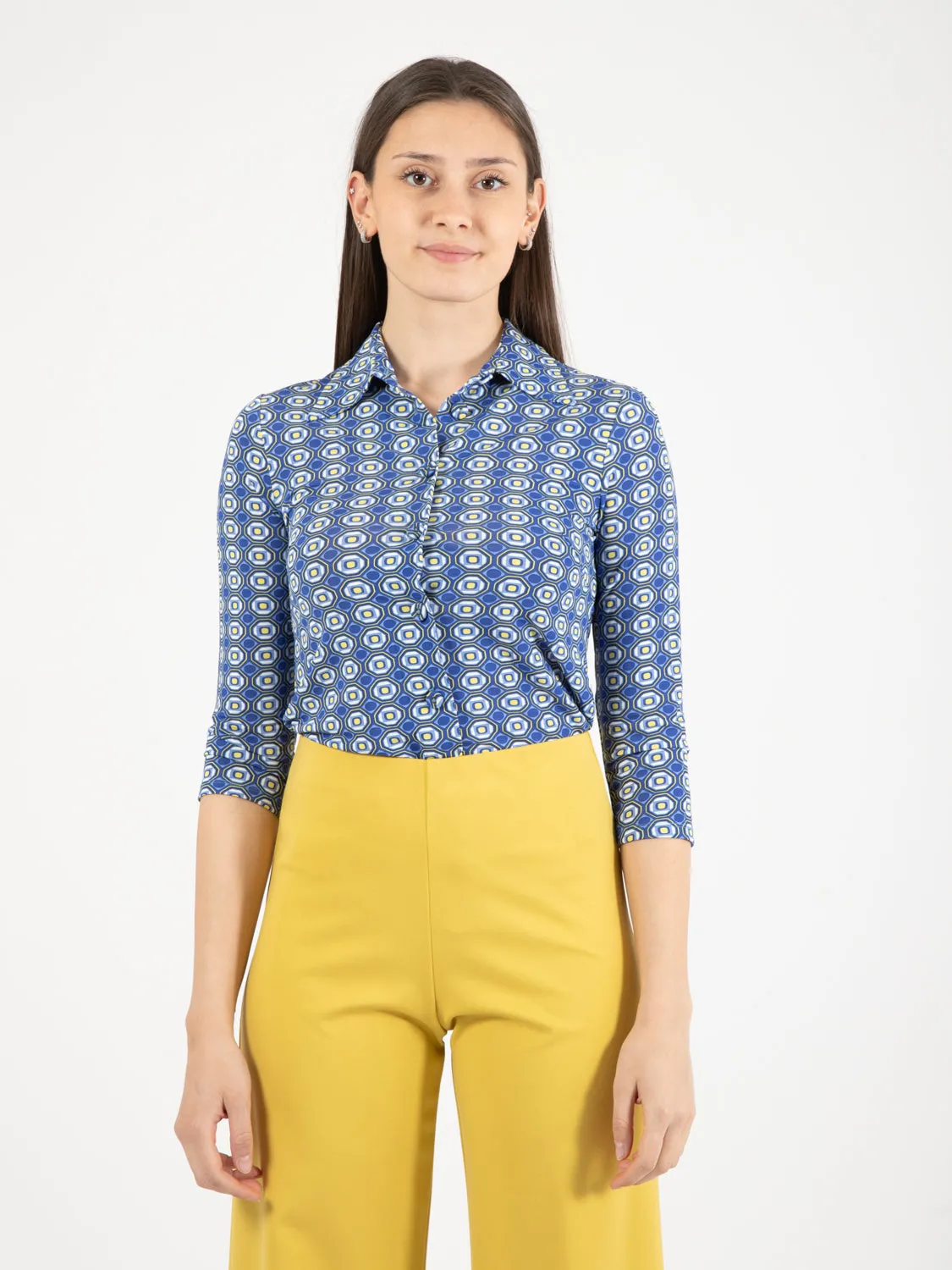 Camicia Labyrintum blu / giallo