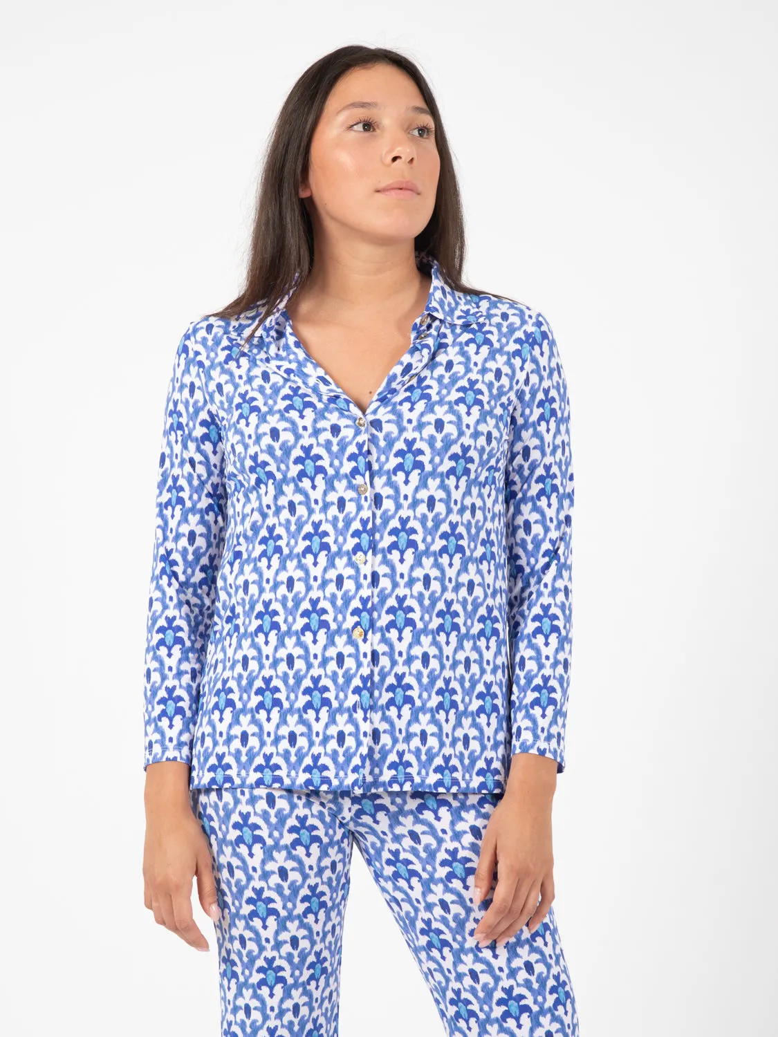 Camicia Officinalis jersey blu / bianco / azzurro
